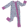 Jade Twin Butterflies Bamboo Ruffle Convertible Footie