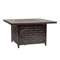 Armstrong 42" Square Basketweave Aluminum Convertible Gas Fire Pit Table